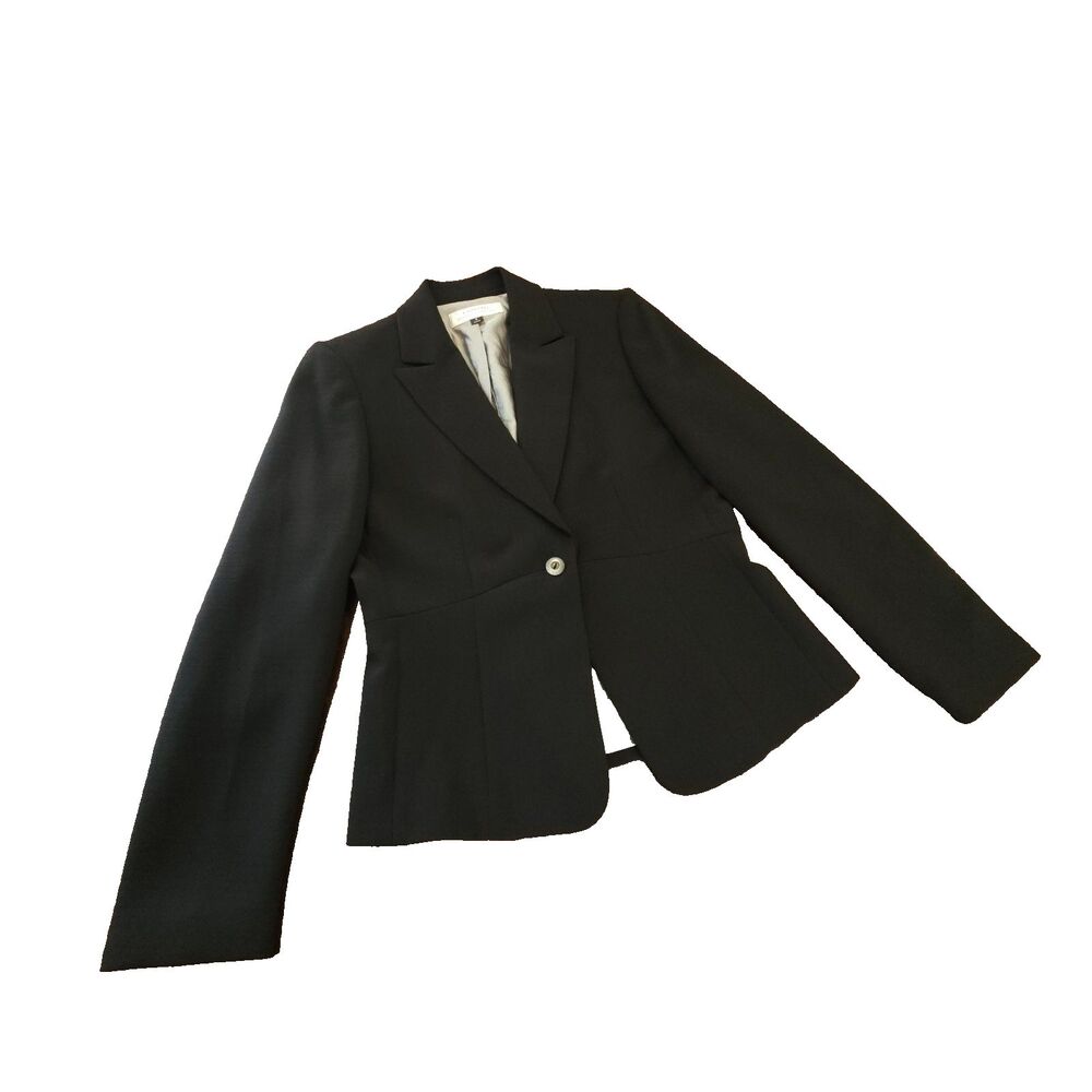 TAHARI black blazer 8 suit jacket careerwear matte fine career classic workwear